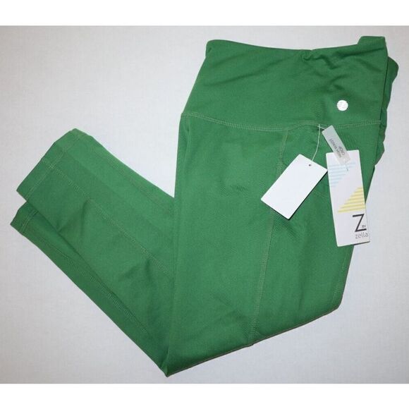 Z by Zella RK423499MI Women's Sz XS (0) Green Juniper High Waist Crop Leggings - Picture 5 of 5